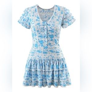 super cute Blue ruffle dress. Size Large.